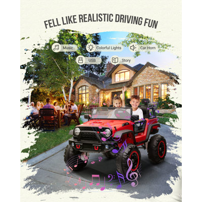 24V 2-Seater Kids Ride-On Truck, Electric Ride-On Car Toy with Remote Control