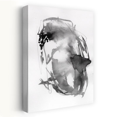 Abstrait noir fluide abstrait, impression d'art contemporain audacieux