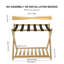Porte-valise pliable en bambou avec tablette de rangement pour chambre d'amis
