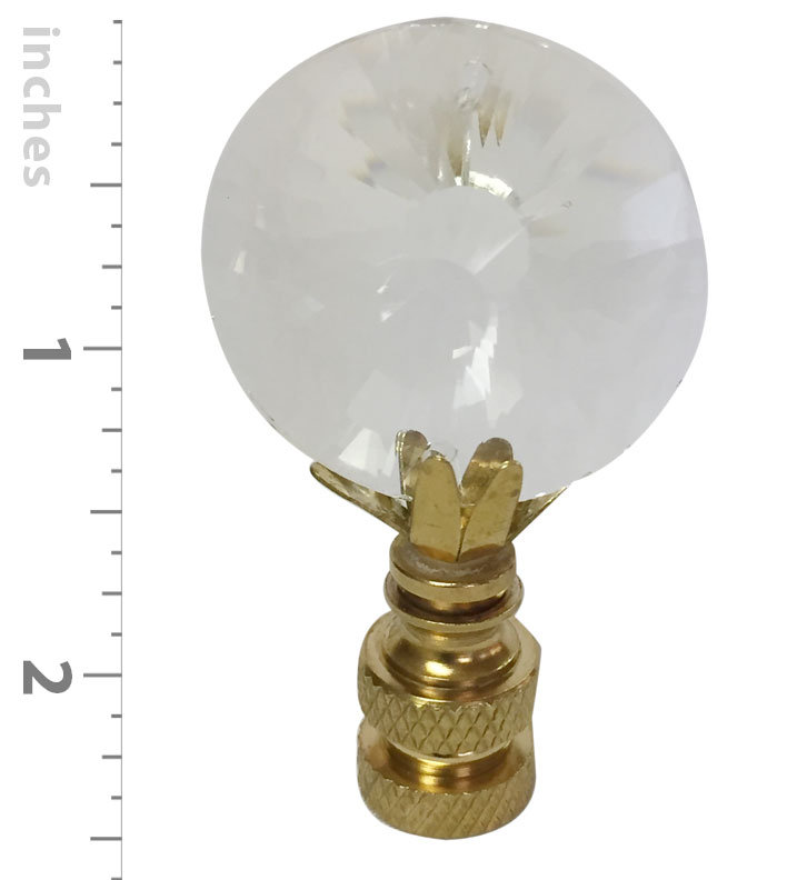 Sun Cut Round K9 Crystal Lamp Finial