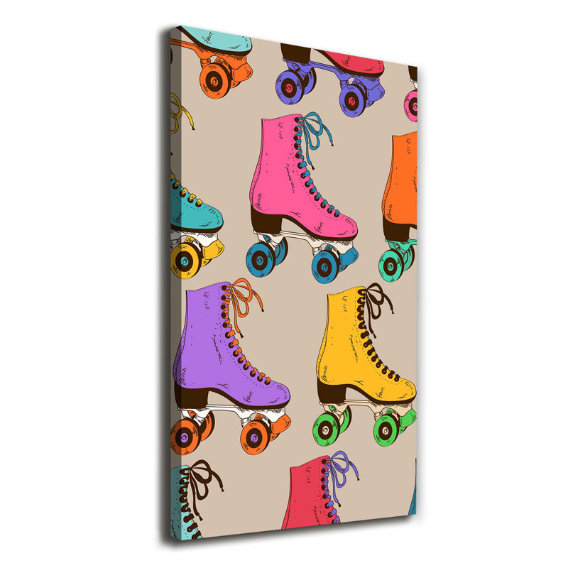Colourful Roller Skates - Wrapped Canvas Print