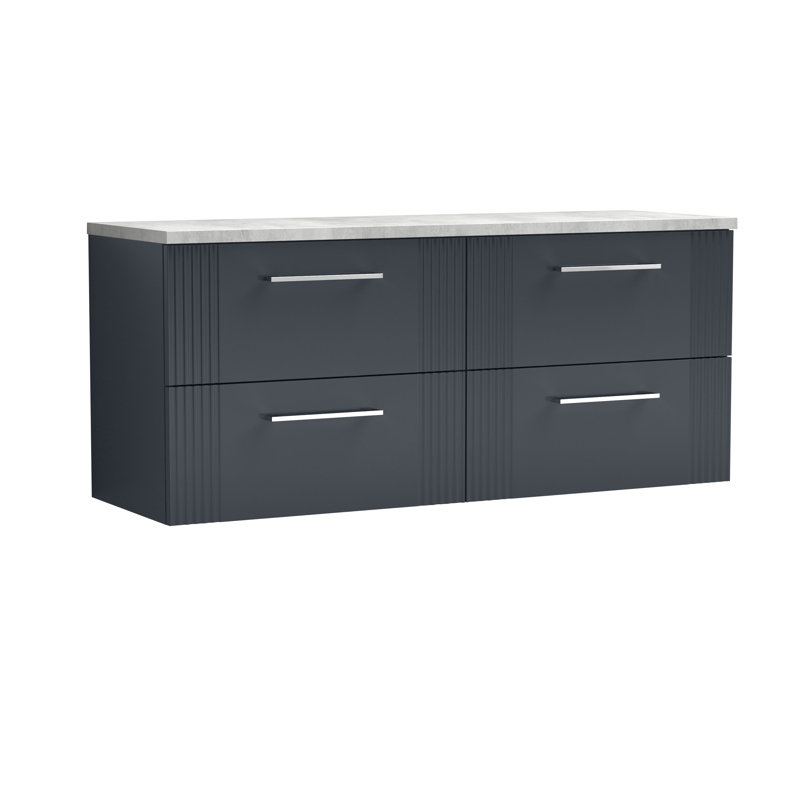 Deco 121.49cm Double Bathroom Vanity Base Only, Soft Black