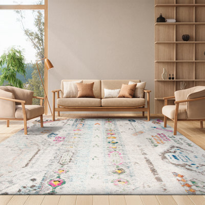 Tapis gris / bleu Felty Ikat