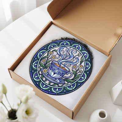 Panneau de vitrail en verre coloré, 7,8 heures