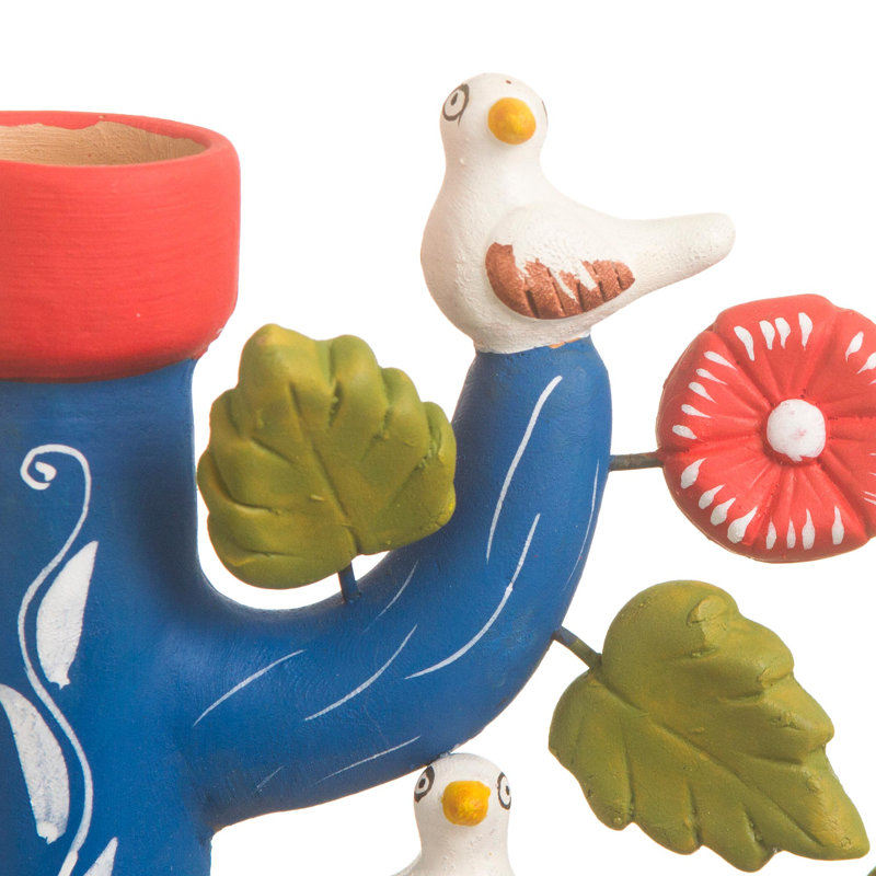 Bougeoir en céramique Folk Art