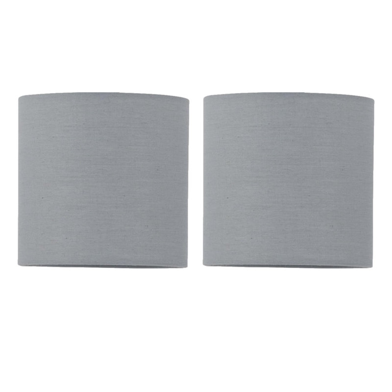 15cm H Cotton Drum Lamp Shade ( Uno ) in Grey