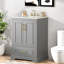 Meuble-lavabo compact avec lavabo et rangement en bois
