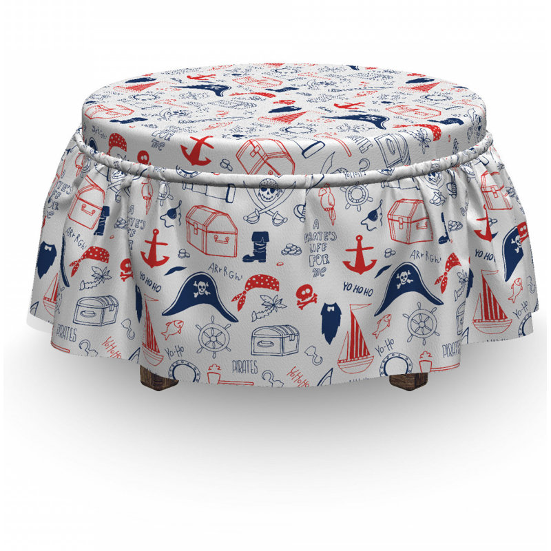 Ensemble de housse pour repose-pieds à coussin de boîte 2 pièces marin
