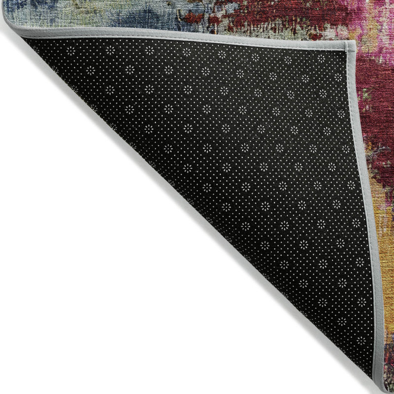Tapis grenat intérieur / extérieur lavable à la machine, Rectangle 5 pi x 7 pi 6 po