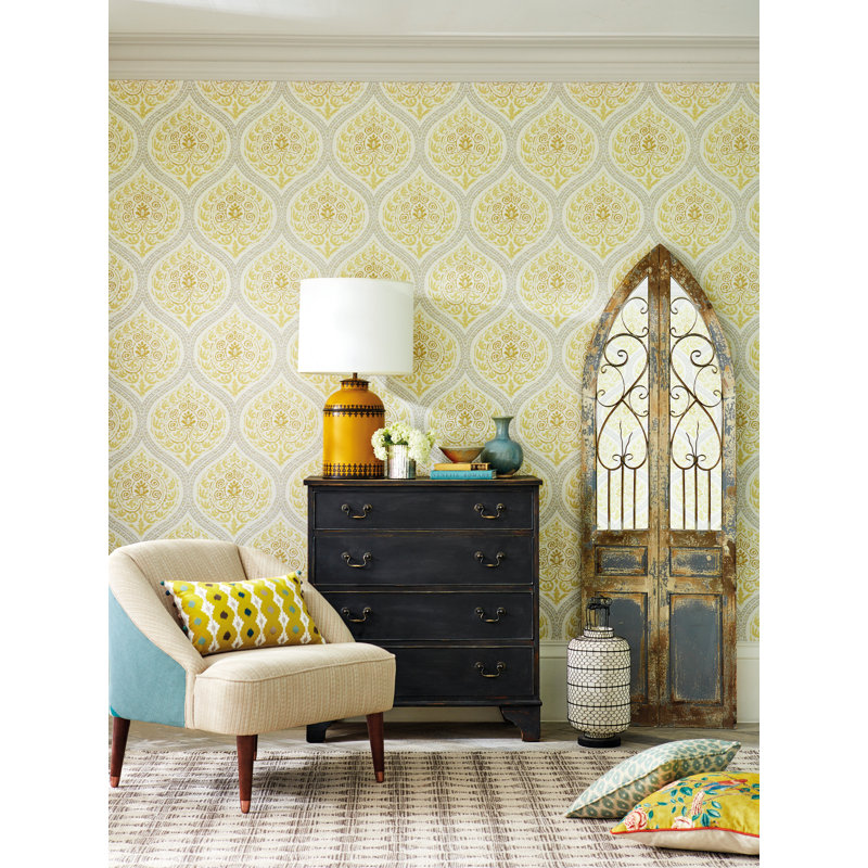 Madurai 10.05m x 52cm Matte Wallpaper Roll, Blue