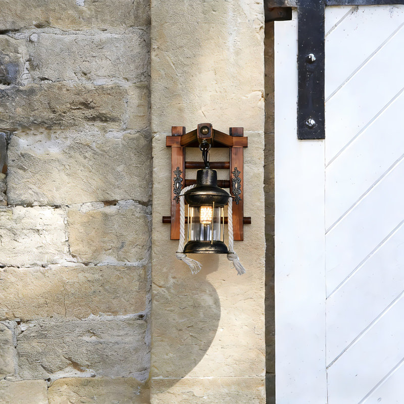 9.4" Wide Industrial Vintage Wall Sconce, E26 Warm Bulb Included, Wall Switch for Farmhouse Living Room Hallway
