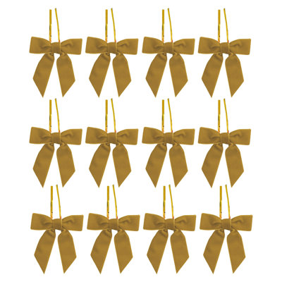 12 pièces petits noeuds de Noël en velours pour couronne de sapin de Noël Emballage de cadeaux