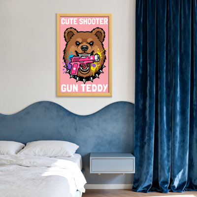 Ours en peluche avec pistolet rose