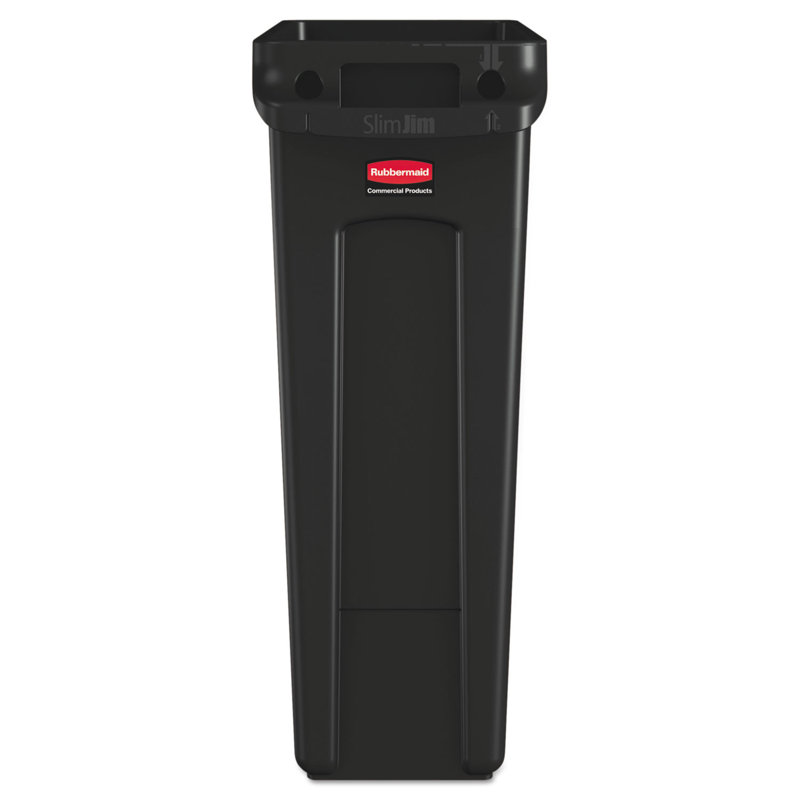 Rubbermaid® Commercial Slim Jim® With Venting Chan Plastic Open Trash Can - 23 Gallons