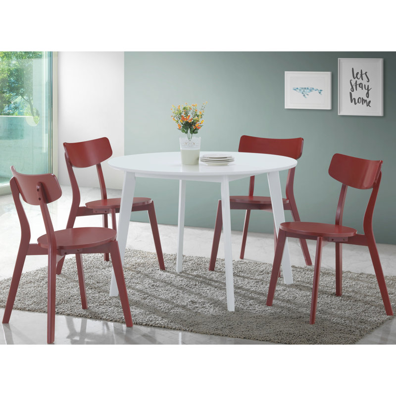 Table de salle à manger contemporaine en bois blanc de forme ronde, l 42,47 po x P 29,93 po