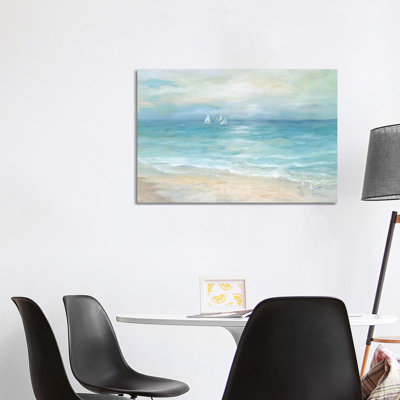 Island Beach Landscape by Cynthia Coulter - Floater Frame Painting on Canvas
