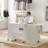 Folding Sewing Machine Table With Storage Shelves And Sliding Drawer, Rolling Side Desk With Lockable Wheels, Craft Station For Sewing Machine For Home, Bedroom, White
