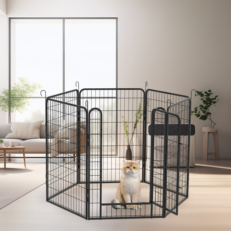 Panel Iron Exercise Pen With Door, 39.37" H x 55.51" W