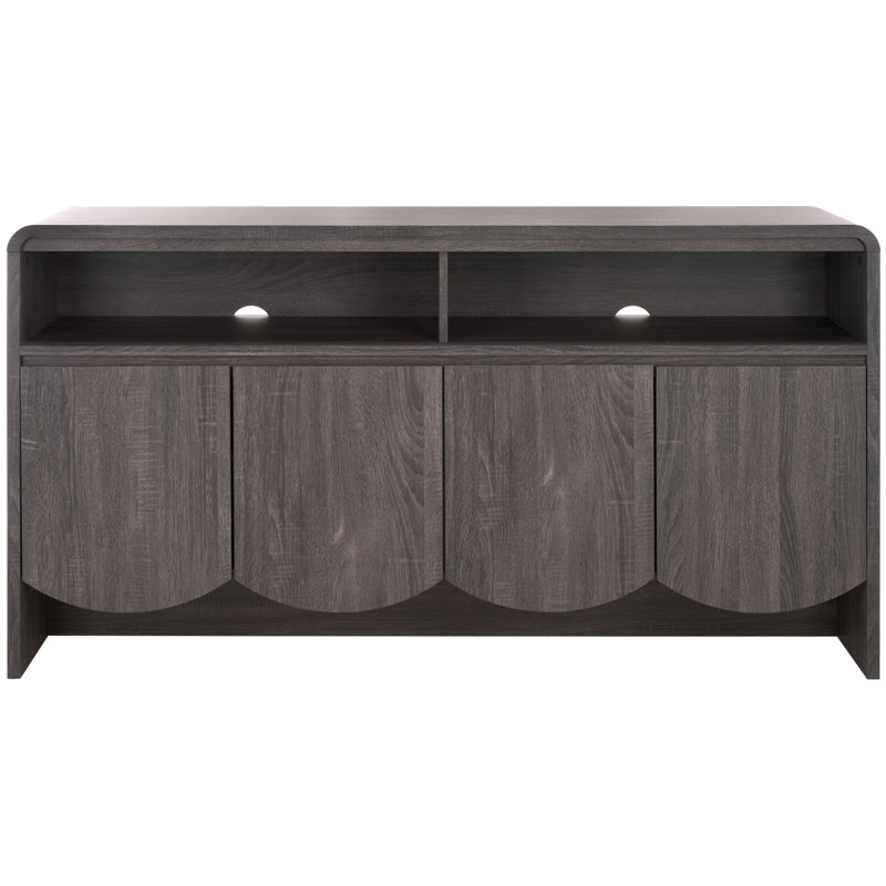 Buffet Ikeem l 60,7 po à 4 portes et 2 tablettes, Noir patiné