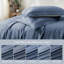 Ensemble de housse de couette 100% coton lavé Solayne avec texture de faux chanvre, couleur unie, fermeture à glissière et attaches de coin-111685167-111685175
