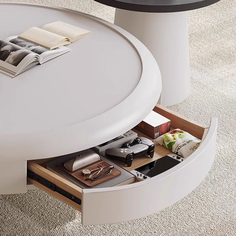 Table basse ronde de style crème moderne