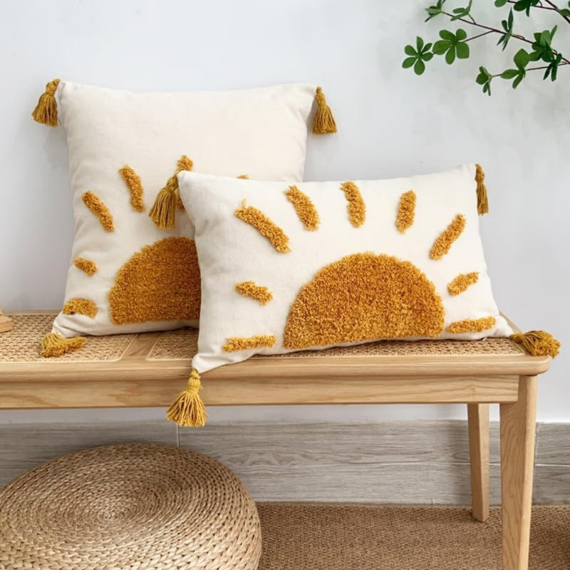 Lumbar Decorative Boho Throw Pillow Cover 12X20 Inch(No Pillow Insert, 1Pc)