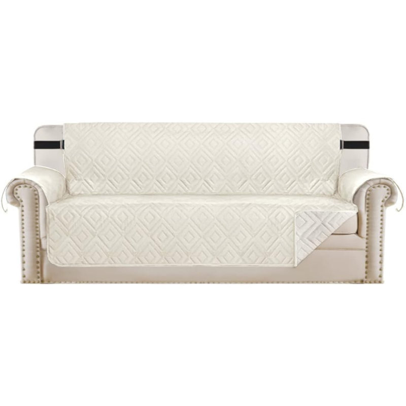 Reversible Box Cushion Sofa Slipcover for Dogs/Cats/Pets Quilted Furniture Protector with Non Slip Elastic Strap Water Resistant Sofa Covers Couch Covers Machine Washable
