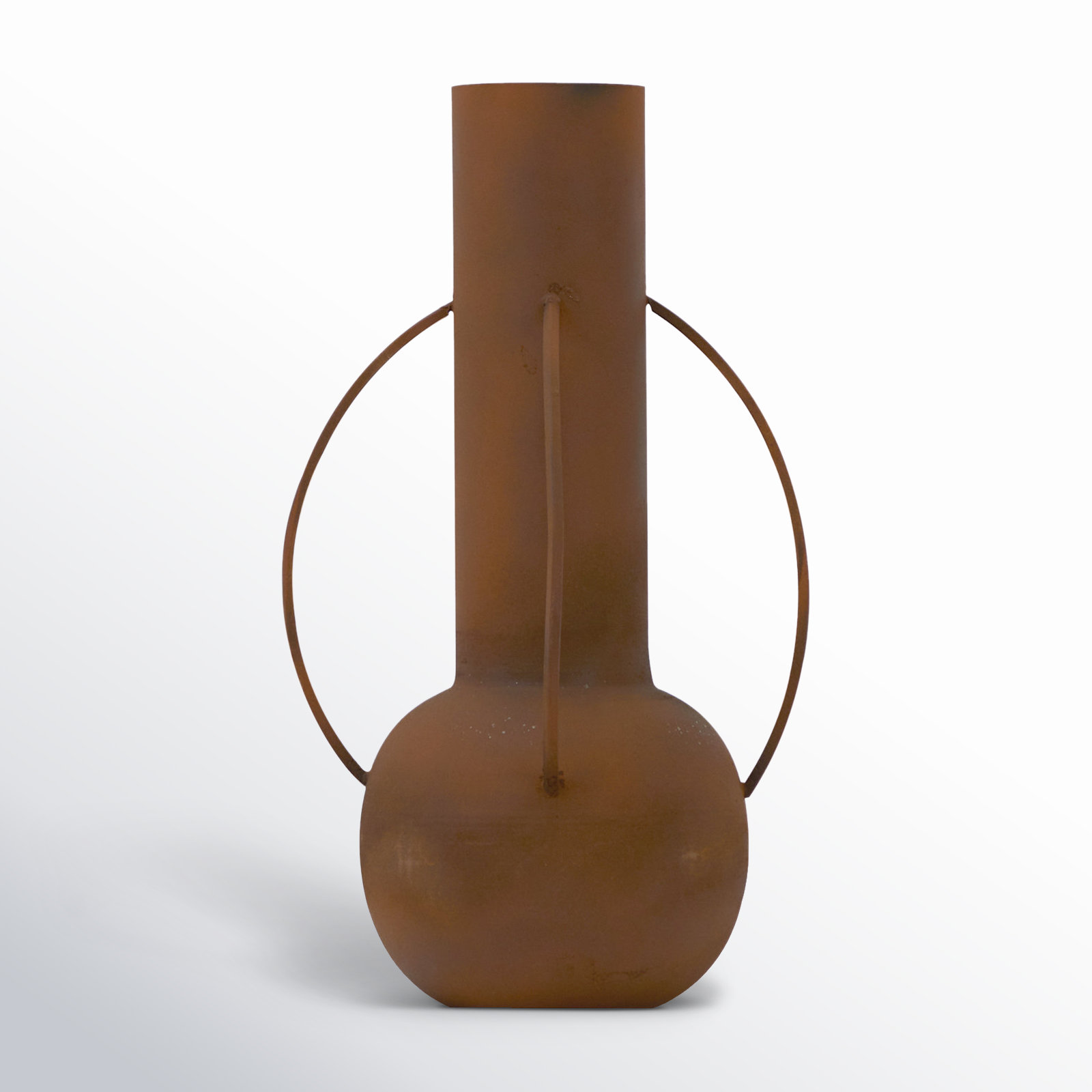 Asel 14'' Metal Table Vase, Rust