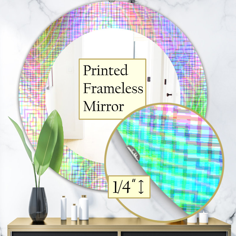 Miroir d'appoint Mid-Century Pastel, H 23,6 po x l 23,6 po