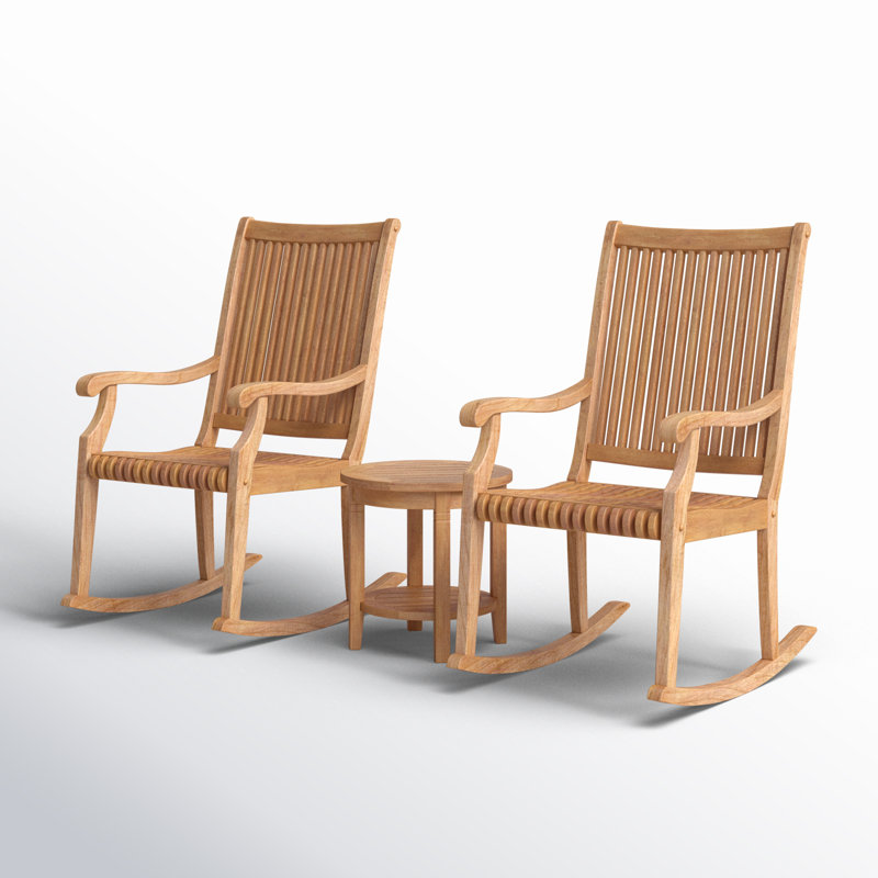 Argon 2 - Person Teak Seating Group with Cushions, Natural, 18"