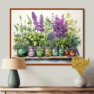 Décoration murale Herbes mauves, herbes vertes et herbes