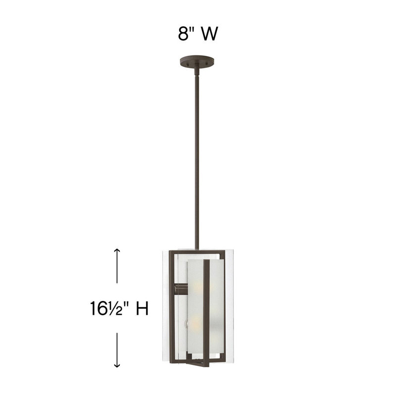 Elegant Latitude 2-Light Oil Rubbed Bronze Pendant with Clear Beveled Glass