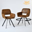 Ensemble de salle à manger 5 pièces avec chaises rembourrées pivotantes et table rectangulaire - 2 options de couleurs pour la salle à manger de cuisine-783722499-783722497
