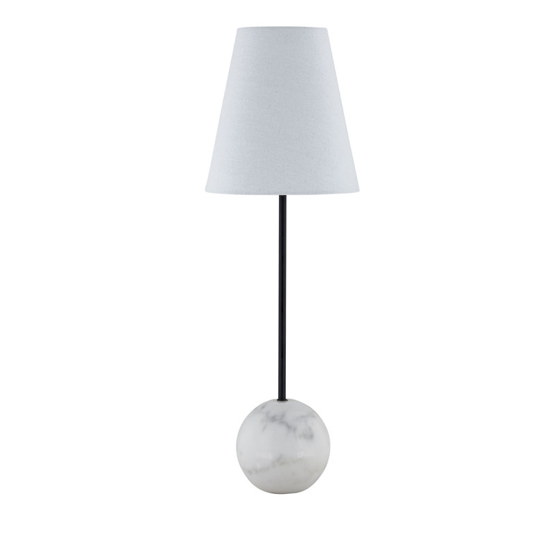 Lou 29" Buffet Lamp with Linen Shade, Marble