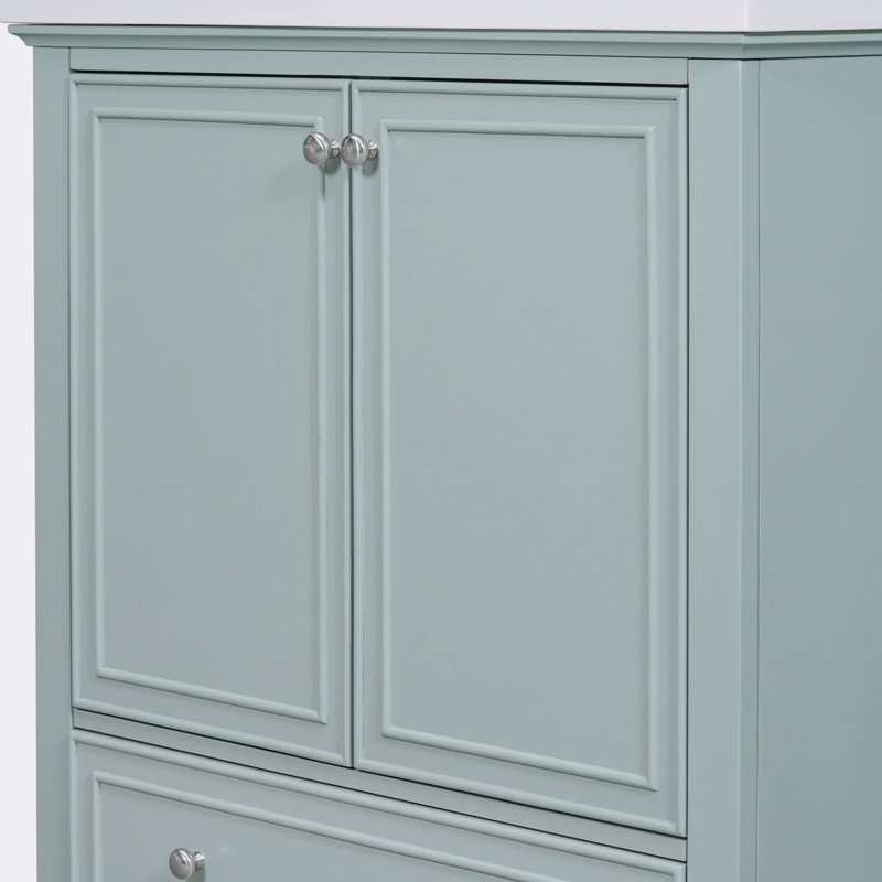 Deschanel 30.00'' Single Bathroom Vanity with Ceramic Top