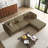 4 - Piece Upholstered Camel Corduroy Modular Sectional with Pillow Back and Removable Ottoman-408743717