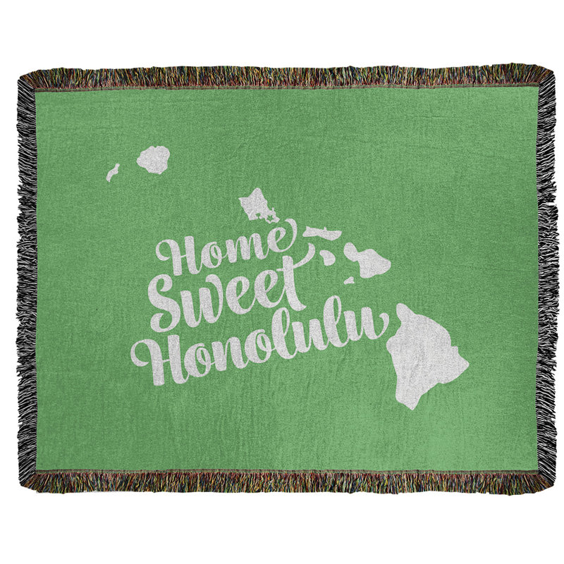 Jeté en coton tissé honolulu hawaii, l 50 po x L 60 po, Vert