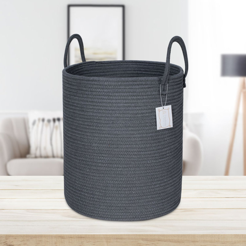 Panier à linge en tissu avec poignées, Noir, noir, noir, noir
