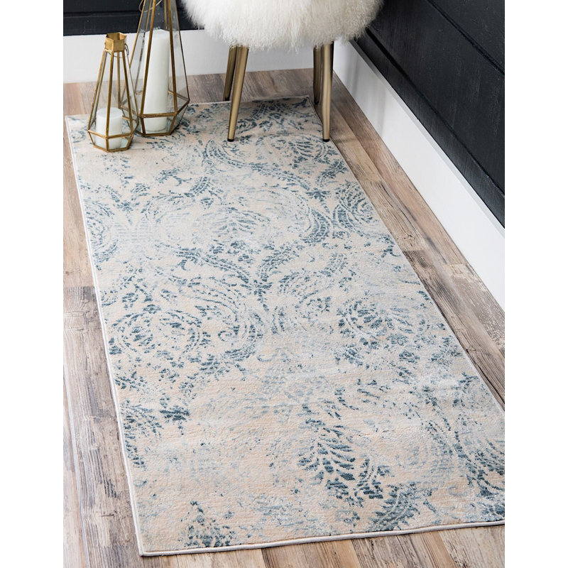 Tapis oriental beige Iyanna, Tapis de couloir 2 pi 7 po x 10 pi