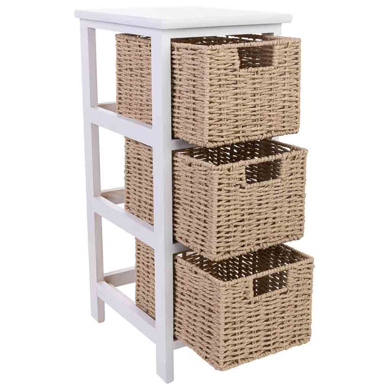 Cali 26cm W 3 - Drawer Chest of Drawers, White/Brown