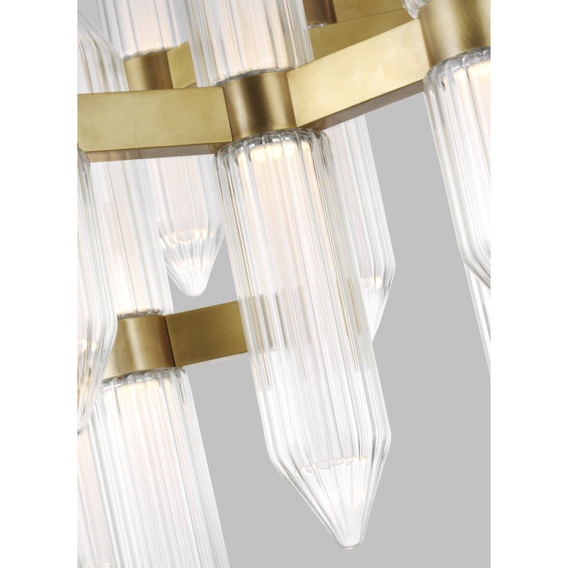 Langston 12 - Light LED Chandelier, Plated Brass