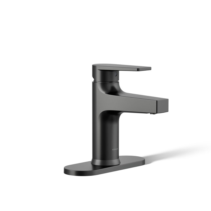 Taut Single-Control Lavatory Faucet with Escutcheon, Matte Black