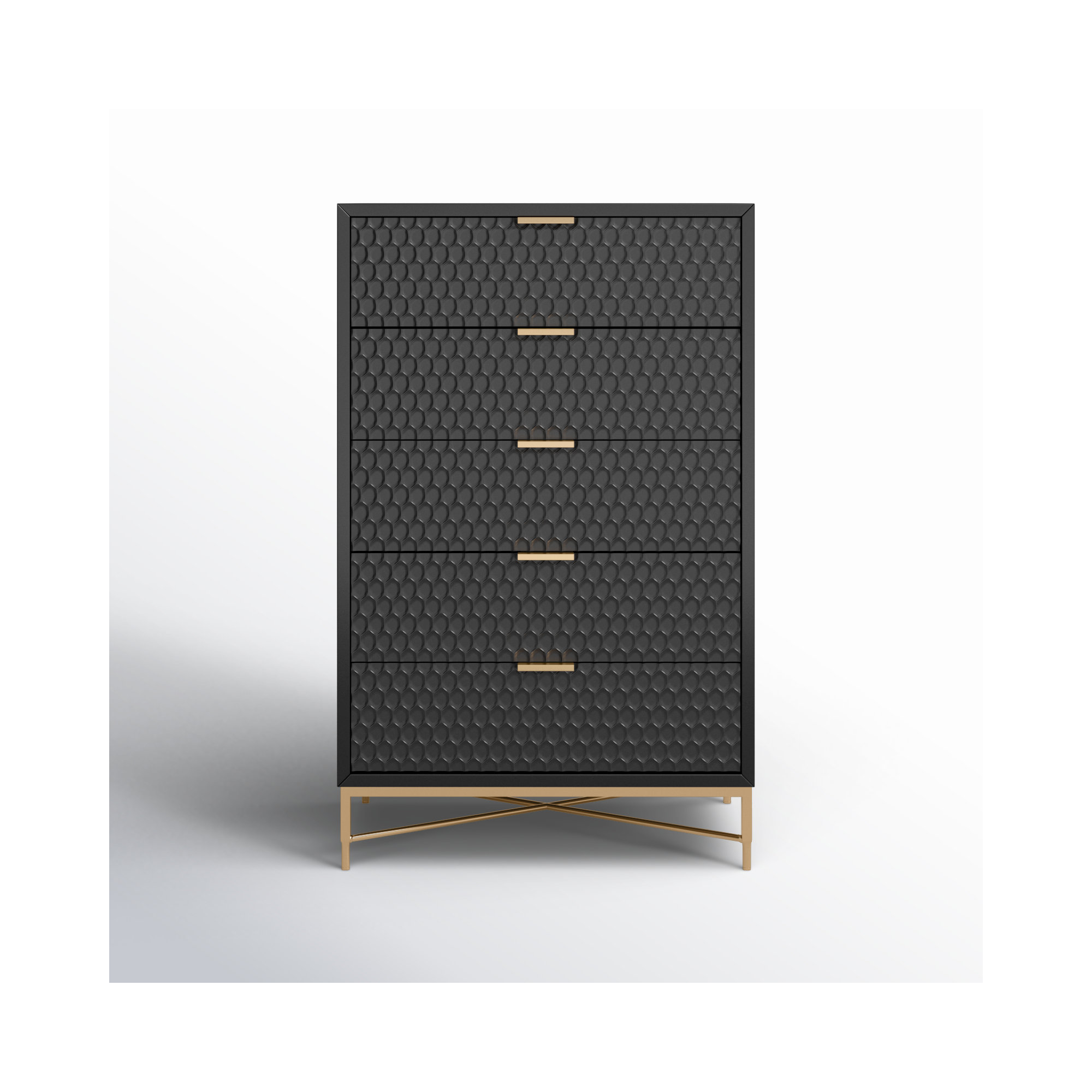 Capra 30" W 5-Drawer Wood Standard Dresser, Black