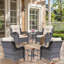 Chaise de patio d'extérieur simple avec coussins (ensemble de 6)-1574401199