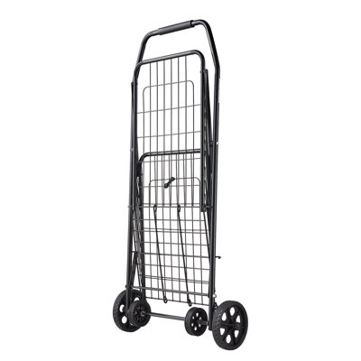 Chariot de magasinage pliant robuste avec roulettes pivotantes - Chariot utilitaire roulant d'une capacité de 90 lb pour l'épicerie et la lessive