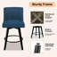 Tabourets de bar modernes pivotants à 360 ° rembourrés avec dossier, chaises pour îlot de cuisine et bar (ensemble de 6)-714654932-714654937
