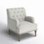 Fauteuil Wilkey avec dossier capitonné et pieds en bois massif-65219079