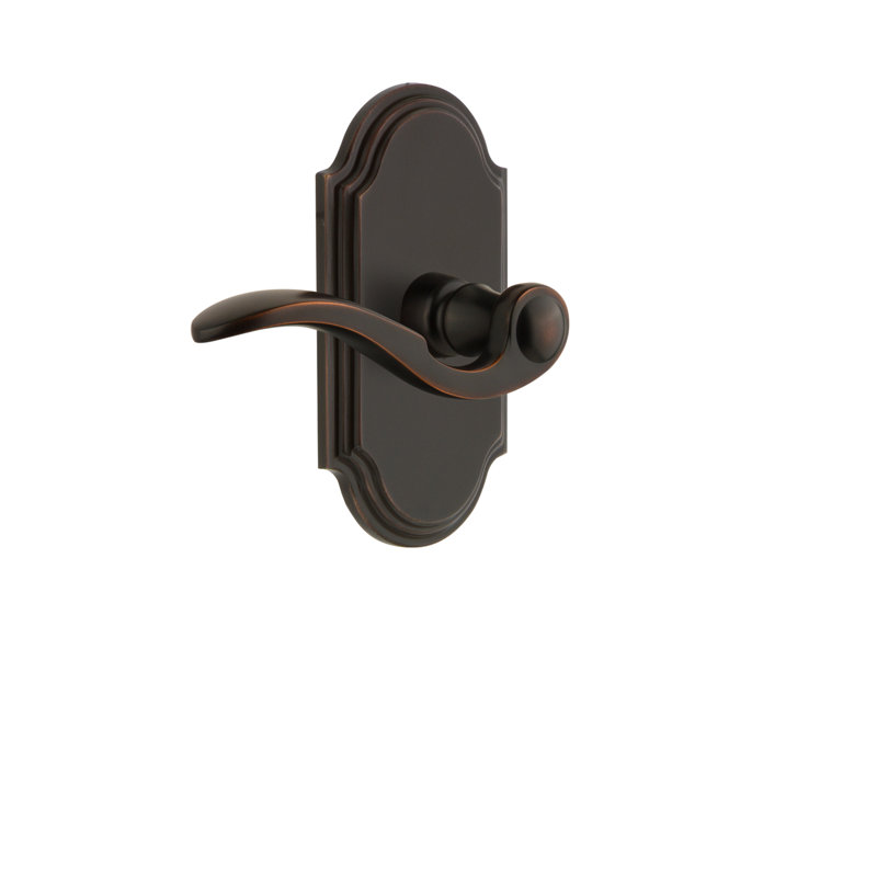 Grandeur Arc Plate Passage with Bellagio Lever, Timeless Bronze, Left Handed, 2 3/8"