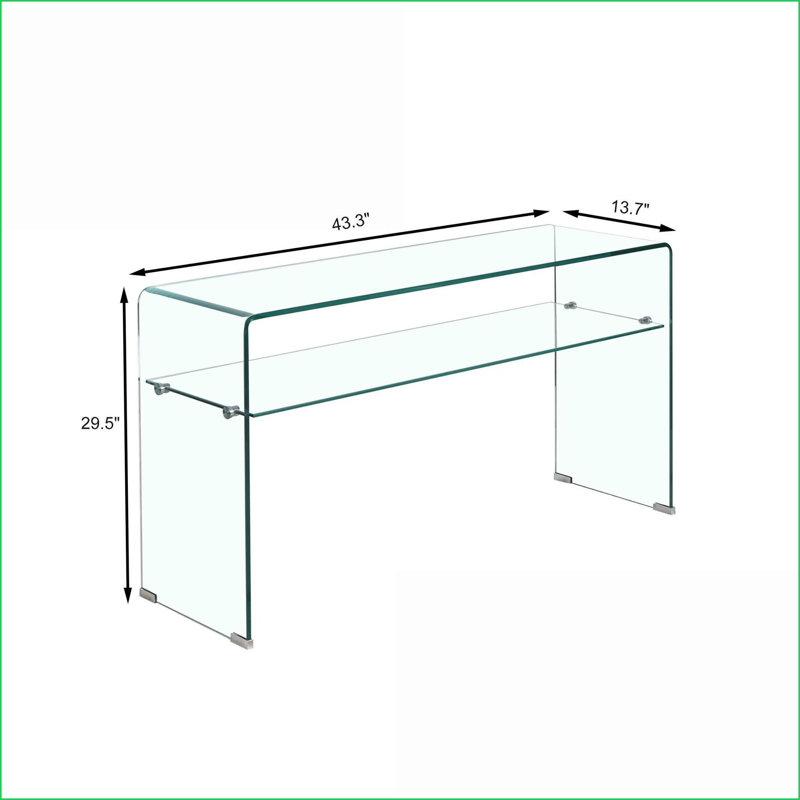 Table basse en verre compacte avec bords arrondis, facile à nettoyer pour le salon