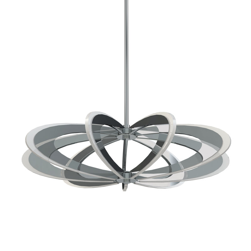 Iridium 9 - Light Geometric Pendant, Polished Chrome